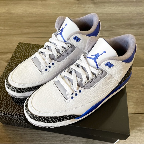 💙Air Jordan 3 Retro Racer Blue Black M8/W9.5💙 - Picture 5 of 9